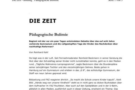 ZEIT online Pädagogische Bulimie