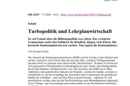 ZEIT online  Turbopolitik & Lehrplanwirtschaft
