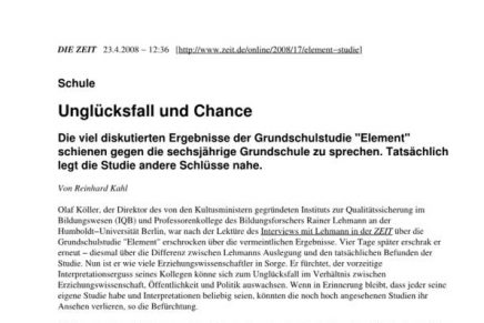 ZEIT online Streit um Berliner Element-Studie: