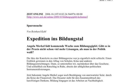 ZEIT-online Expedition ins Bildungstal