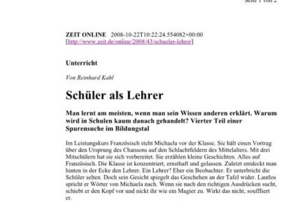 ZEIT online Schüler als Lehrer