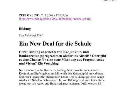 ZEIT online  Ein New Deal für die Schule