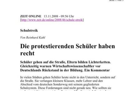 ZEIT online Protestierende Schüler haben recht