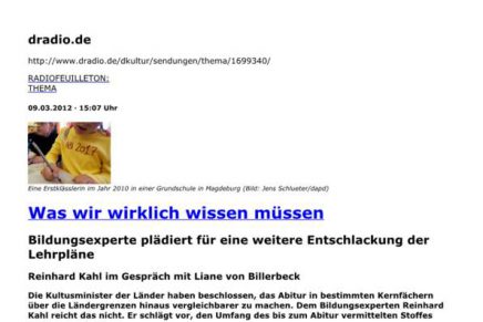 Dradio Kultur Interview  Abi-Reform