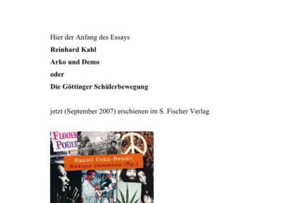 1968  Essay in dem Buch „Die Revolte“