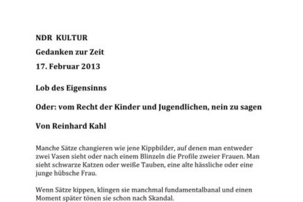 NDR Lob des Eigensinns