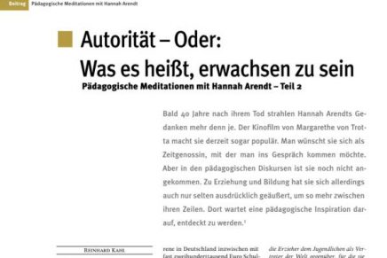 Päd. Meditation mit Hannah Arendt II.