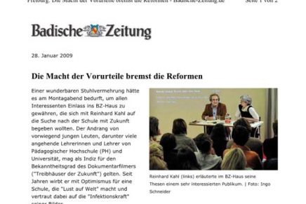 Badische Zeitung  Über Vortrag in Freiburg