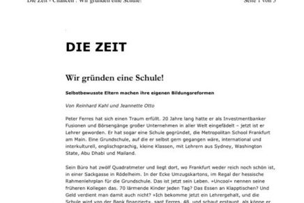 DIE ZEIT  Wir gründen eine Schule