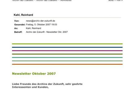 Newsletter Archiv der Zukunft – Produktionen