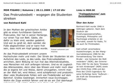 MDR Das Prokrustesbett Wogegen Studenten streiken