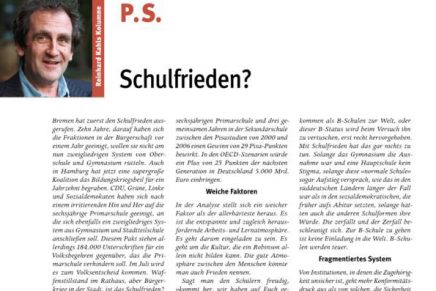 PS 4 Schulfrieden?